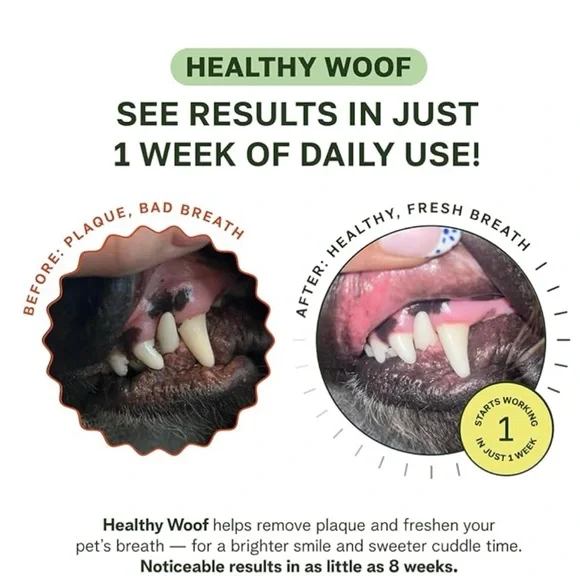 Healthy Woof Dog Dental Cleaning Powder w Bone Broth - BRAND NEW ! 30 Servings - Picture 5 of 5